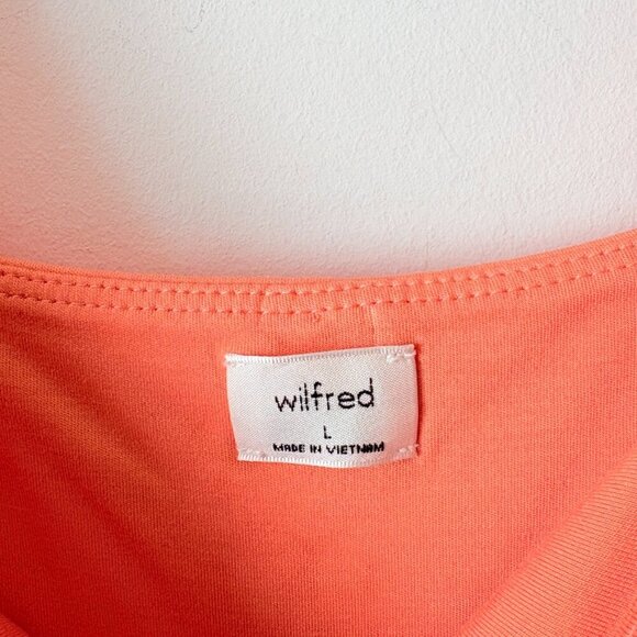 Aritzia Wilfred Saturn Wrap Midi Jersey Dress Coral Pink Size Large - Picture 6 of 8